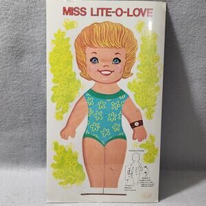 Miss Lite O Love Paper Doll Light Switch Plate Cover Vintage 1960's-1970's NOS